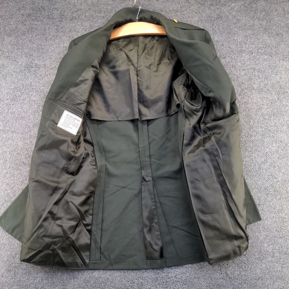 U.S. Army Men's Green Coat Size 38 Long Poly Wool Blend Dress Uniform Military - Picture 2 of 13